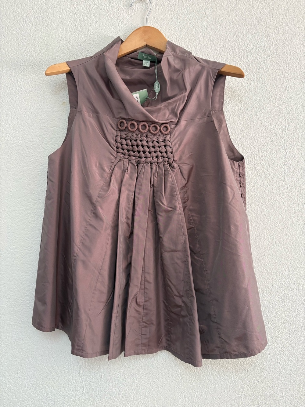 Dusty Mauve Braided-Front Sleeveless Camisole Top